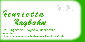henrietta maybohm business card